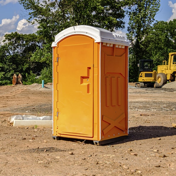 how often are the portable restrooms cleaned and serviced during a rental period in Gerton